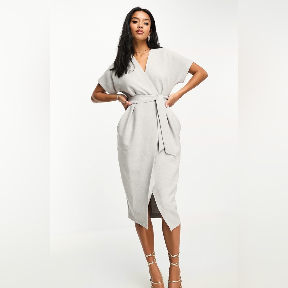 ASOS Gray Midi Dress